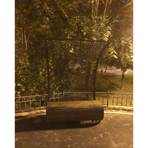 Скамейка стальная с навесом «Филигран Волна»