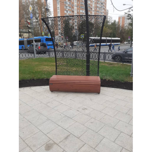 Скамейка стальная с навесом «Филигран Волна»