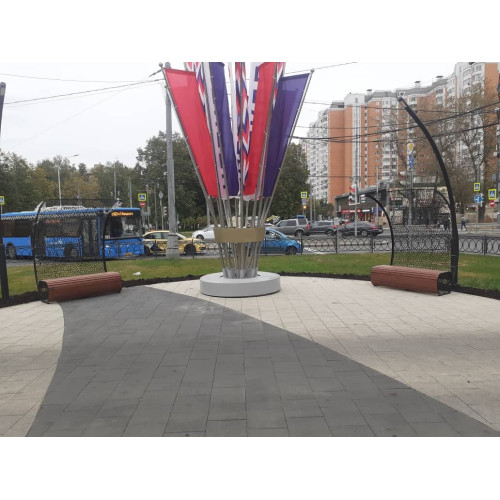 Скамейка стальная с навесом «Филигран Волна»