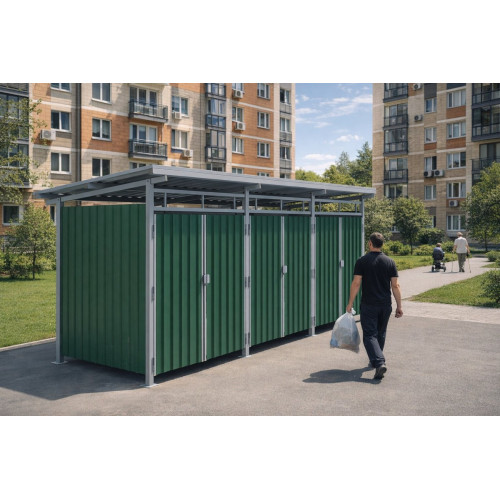 Контейнерная площадка «Экология Айрон» стальная закрытая