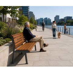 Скамейка стальная «Модерн» без подлокотников