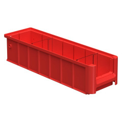 Полочный контейнер SK-4109 400х117х90 мм iPlast красный с 2 поперечными перегородками