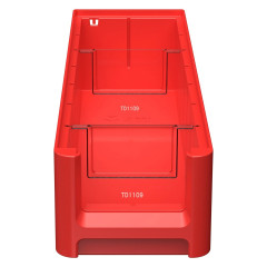 Полочный контейнер SK-4109 400х117х90 мм iPlast красный с 2 поперечными перегородками